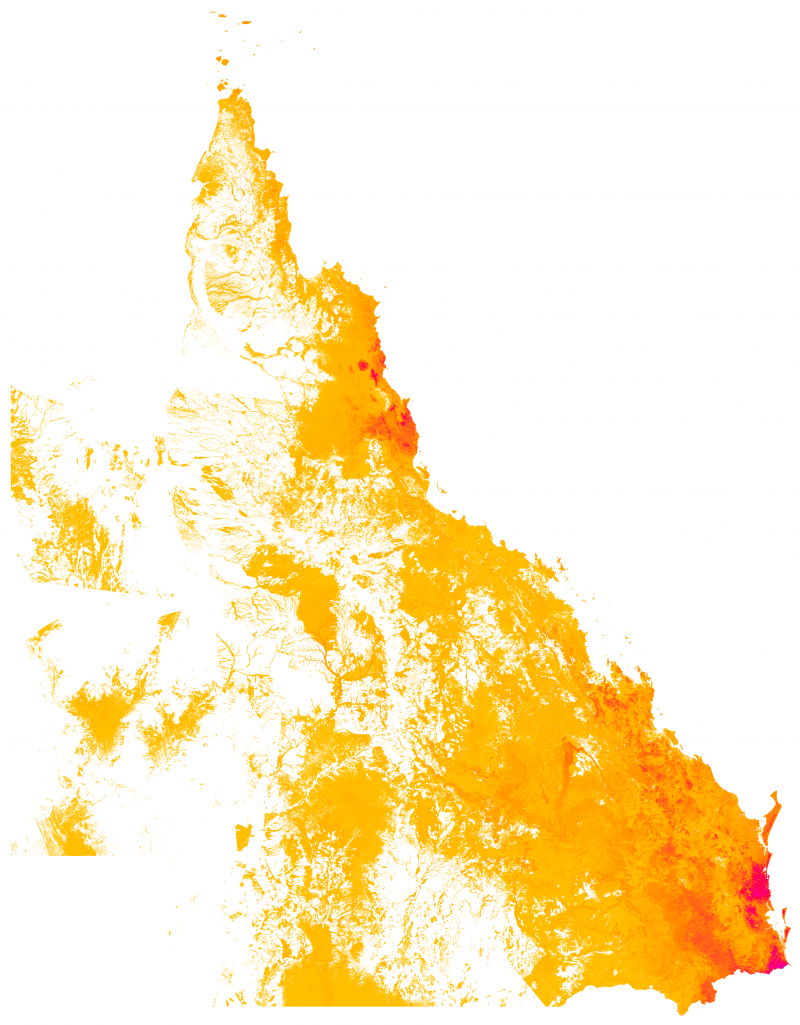 Figure 1: Pre-clear density of threatened flora habitat.