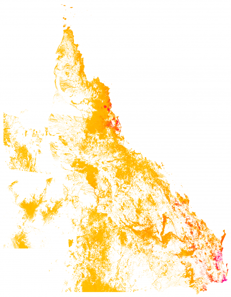 Figure 2: Density of remnant threatened flora habitat, 2017.