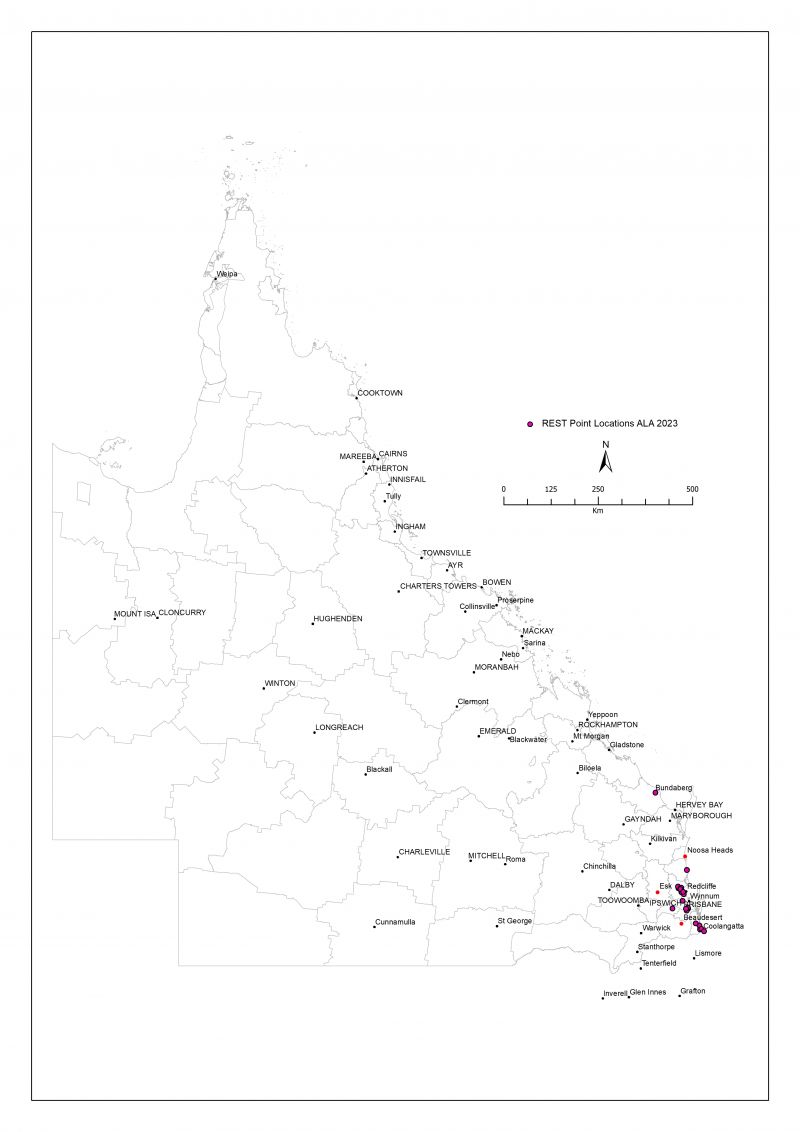Figure 1: Distribution of red-eared slider turtle (REST) (Trachemys scripta elegans), 2023