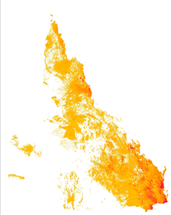 Pre-clear density of threatened flora habitat