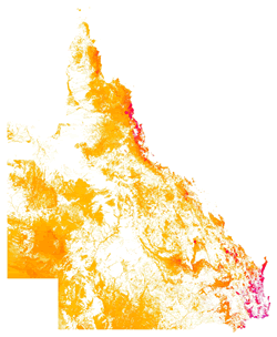 Density of threatened fauna habitat, 2013
