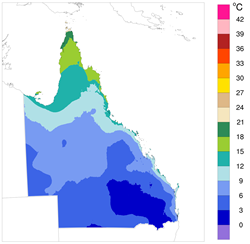 Lowest minimum monthly air temperature, 2012-2015