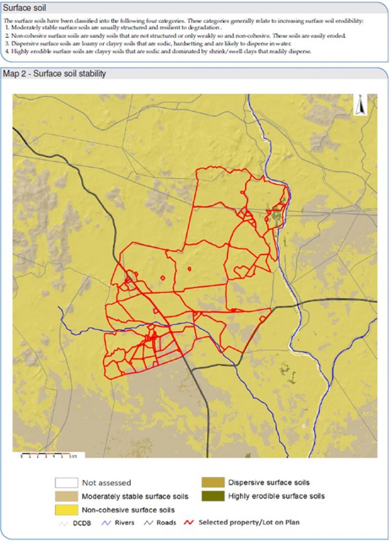 Map of the Surface soil stability 