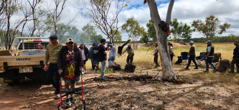 Welcome to Country and smoking ceremony at Lake Louisa.