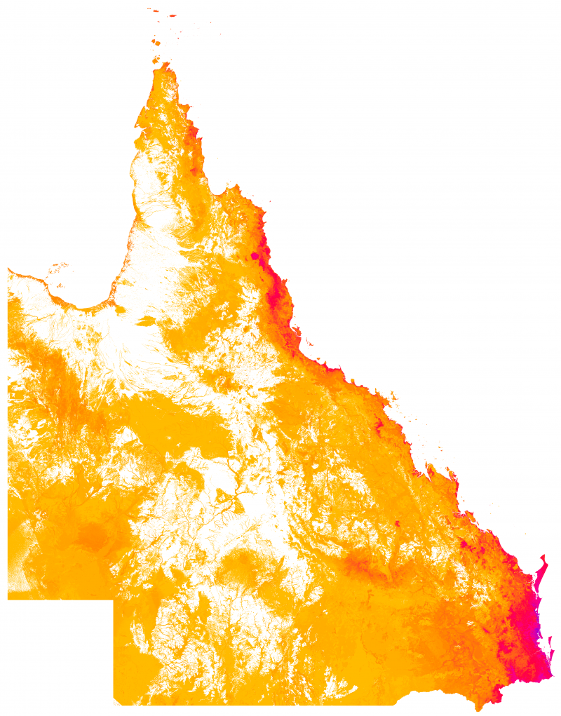 Figure 1: Pre-clear density of threatened fauna habitat.