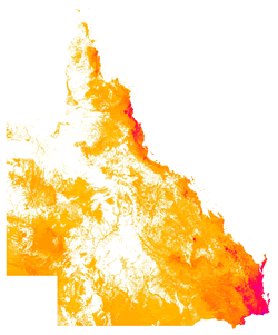 Pre-clear density of threatened fauna habitat